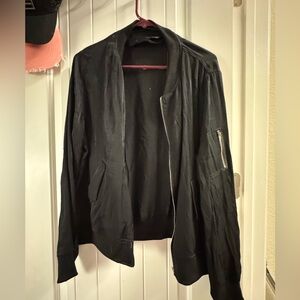 Lulu's Classic Black Bomber Jacket